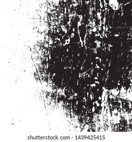 Aged splatter crumb wall backdrop. Distressed spray grainy overlay texture. Grunge dust messy background. Dirty powder rough empty cover template. Weathered drips aging design element. EPS10 vector.