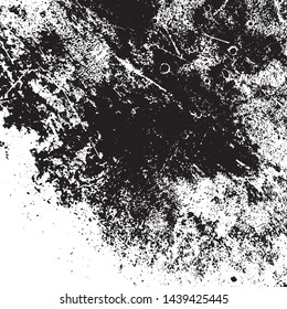 Aged splatter crumb wall backdrop. Distressed spray grainy overlay texture. Grunge dust messy background. Dirty powder rough empty cover template. Weathered drips aging design element. EPS10 vector.
