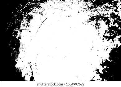 Aged splatter crumb wall backdrop. Distressed spray grainy overlay texture. Grunge dust messy background. Dirty powder rough empty cover template. Weathered drips aging design element. EPS10 vector.