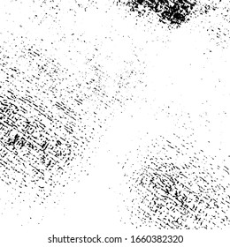 Fondo de pared de migajas con una pizarra. Textura superpuesta de grano en mal estado. Borra el polvo desordenado fondo. Planta de tapa vacía en polvo sucio. Elementos de diseño de envejecimiento con goteo meteorológico. Vector EPS10.
