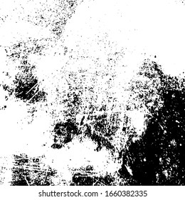 Fondo de pared de migajas con una pizarra. Textura superpuesta de grano en mal estado. Borra el polvo desordenado fondo. Planta de tapa vacía en polvo sucio. Elementos de diseño de envejecimiento con goteo meteorológico. Vector EPS10.