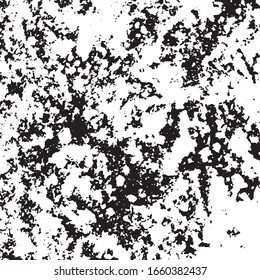 Agerer Spitzmaulwurf krümmelt die Wand. Stress Graugraue Overlay-Textur. brüchiger, undurchsichtiger Hintergrund. Schmutziges Pulver raue leere Abdeckvorlage. Wetterdriftes, alterndes Design-Element. EPS10-Vektorillustration.