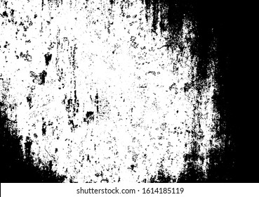Aged stone wall texture. Grainy messy overlay of empty, aging, scratched wall. Grunge rough dirty background. Vector Illustration. Black isolated on white background. EPS10.