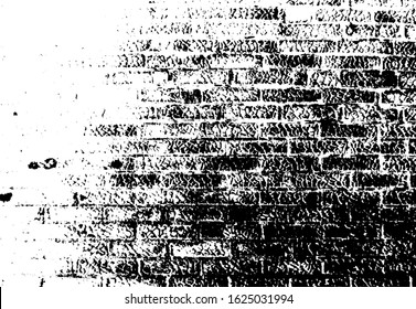 Aged stone wall texture. Grainy messy overlay of empty, aging, scratched wall. Grunge rough dirty background. Vector Illustration. Black isolated on white background. EPS10.
