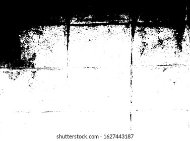 Aged stone wall texture. Grainy messy overlay of empty, aging, scratched wall. Grunge rough dirty background. Vector Illustration. Black isolated on white background. EPS10.