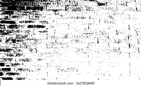 Aged stone wall texture. Grainy messy overlay of empty, aging, scratched wall. Grunge rough dirty background. Vector Illustration. Black isolated on white background. EPS10.