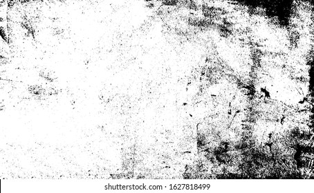 Aged stone wall texture. Grainy messy overlay of empty, aging, scratched wall. Grunge rough dirty background. Vector Illustration. Black isolated on white background. EPS10.