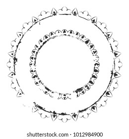 Aged thin round cover frame template. Distressed post Stamp texture set. Circle grunge scratched lable background. Used circular icon, badge, button backdrop. Elements aging your design. EPS10 vector.