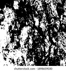 Aged tree bark with many cracked elements on. Design element.  Vector illustration. 