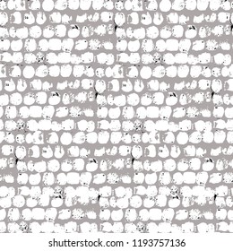 Aged trendy seamless pattern. Gouache circles on tinted paper. Vector illustration.