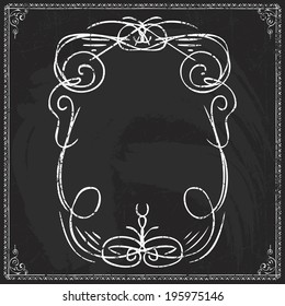 aged vector blackboard calligraphy design line classic nails hand black boundary drawn mark empty ornate beauty series science twist ornamental classical twirl flag victorian fingers filigree straight