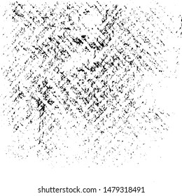 Aged wall texture. Grainy messy overlay of empty, aging, scratched wall. Grunge rough dirty background. Vector Illustration. Black isolated on white background. EPS10.