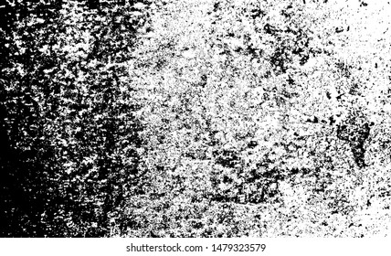 Aged wall texture. Grainy messy overlay of empty, aging, scratched wall. Grunge rough dirty background. Vector Illustration. Black isolated on white background. EPS10.