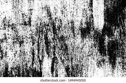 Aged wall texture. Grainy messy overlay of empty, aging, scratched wall. Grunge rough dirty background. Vector Illustration. Black isolated on white background. EPS10.