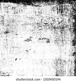 Aged wall texture. Grainy messy overlay of empty, aging, scratched wall. Grunge rough dirty background. Vector Illustration. Black isolated on white background. EPS10.
