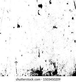 Aged wall texture. Grainy messy overlay of empty, aging, scratched wall. Grunge rough dirty background. Vector Illustration. Black isolated on white background. EPS10.