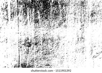 Aged wall texture. Grainy messy overlay of empty, aging, scratched wall. Grunge rough dirty background. Vector Illustration. Black isolated on white background. EPS10.