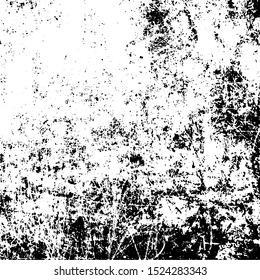 Aged wall texture. Grainy messy overlay of empty, aging, scratched wall. Grunge rough dirty background. Vector Illustration. Black isolated on white background. EPS10.