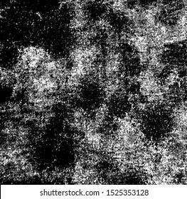 Aged wall texture. Grainy messy overlay of empty, aging, scratched wall. Grunge rough dirty background. Vector Illustration. Black isolated on white background. EPS10.