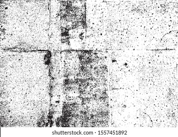 Aged wall texture. Grainy messy overlay of empty, aging, scratched wall. Grunge rough dirty background. Vector Illustration. Black isolated on white background. EPS10.
