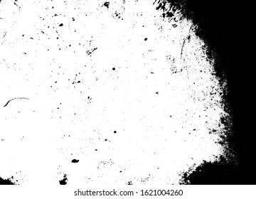 Aged wall texture. Grainy messy overlay of empty, aging, scratched wall. Grunge rough dirty background. Vector Illustration. Black isolated on white background. EPS10.