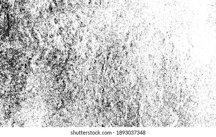 Textura de pared de edad. Grave y desordenada superposición de una pared vacía, envejecida y raspada. Agarra un fondo sucio y áspero. Ilustración vectorial. Negro aislado sobre fondo blanco. EPS10.