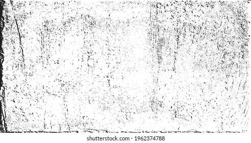 Aged wall texture. Grainy messy overlay of empty, aging, scratched wall. Grunge rough dirty background. Vector Illustration. Black isolated on white background. EPS10.