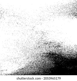 Aged wall texture. Grainy messy overlay of empty, aging, scratched wall. Grunge rough dirty background. Vector Illustration. Black isolated on white background. EPS10.
