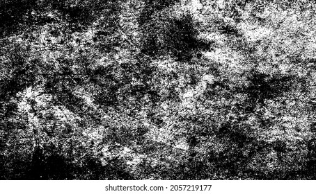 Aged wall texture. Grainy messy overlay of empty, aging, scratched wall. Grunge rough dirty background. Vector Illustration. Black isolated on white background. EPS10.