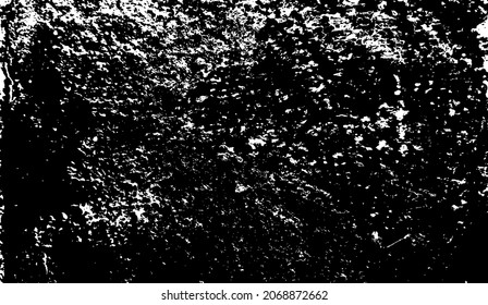 Alterte Wandstruktur. Grainy chaotisches Overlay von leerer, alternder, gekratzter Wand. Grunge, rauer, schmutziger Hintergrund. Vektorgrafik. Schwarz einzeln auf weißem Hintergrund. EPS10.
