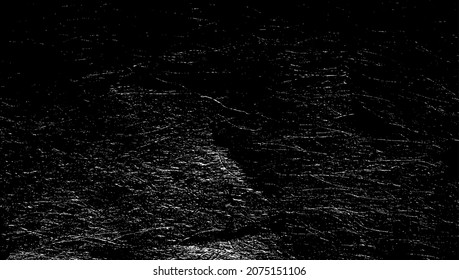 Textura de pared de edad. Grave y desordenada superposición de una pared vacía, envejecida y raspada. Agarra un fondo sucio y áspero. Ilustración vectorial. Negro aislado sobre fondo blanco. EPS10.
