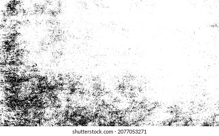 Aged wall texture. Grainy messy overlay of empty, aging, scratched wall. Grunge rough dirty background. Vector Illustration. Black isolated on white background. EPS10.