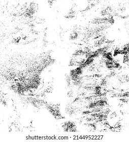 Alterte Wandstruktur. Grainy chaotisches Overlay von leerer, alternder, gekratzter Wand. Grunge, rauer, schmutziger Hintergrund. Vektorgrafik. Schwarz einzeln auf weißem Hintergrund. EPS10.