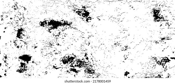 Textura de pared de edad. Grave y desordenada superposición de una pared vacía, envejecida y raspada. Agarra un fondo sucio y áspero. Ilustración vectorial. Negro aislado sobre fondo blanco. EPS10.