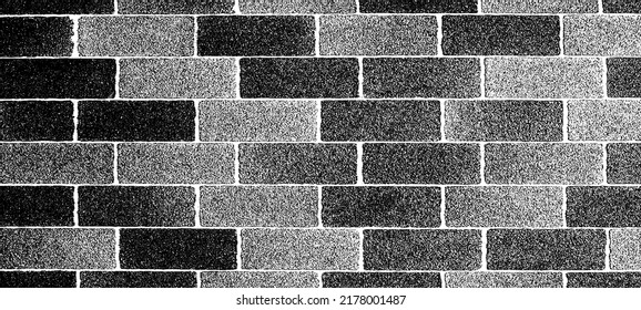 Textura de pared de edad. Grave y desordenada superposición de una pared vacía, envejecida y raspada. Agarra un fondo sucio y áspero. Ilustración vectorial. Negro aislado sobre fondo blanco. EPS10.