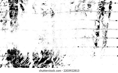 Alterte Wandstruktur. Grainy chaotisches Overlay von leerer, alternder, gekratzter Wand. Grunge, rauer, schmutziger Hintergrund. Vektorgrafik. Schwarz einzeln auf weißem Hintergrund. EPS10.