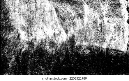 Alterte Wandstruktur. Grainy chaotisches Overlay von leerer, alternder, gekratzter Wand. Grunge, rauer, schmutziger Hintergrund. Vektorgrafik. Schwarz einzeln auf weißem Hintergrund. EPS10.