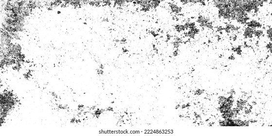 Aged wall texture. Grainy messy overlay of empty, aging, scratched wall. Grunge rough dirty background. Vector Illustration. Black isolated on white background. EPS10.