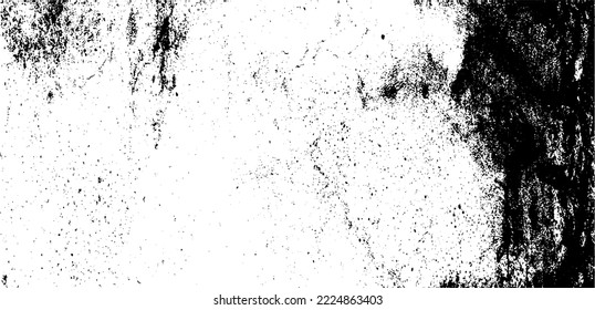 Aged wall texture. Grainy messy overlay of empty, aging, scratched wall. Grunge rough dirty background. Vector Illustration. Black isolated on white background. EPS10.