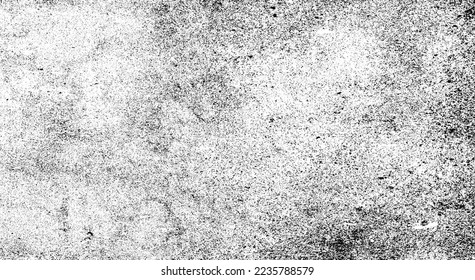Textura de pared de edad. Grave y desordenada superposición de una pared vacía, envejecida y raspada. Agarra un fondo sucio y áspero. Ilustración vectorial. Negro aislado sobre fondo blanco. EPS10.