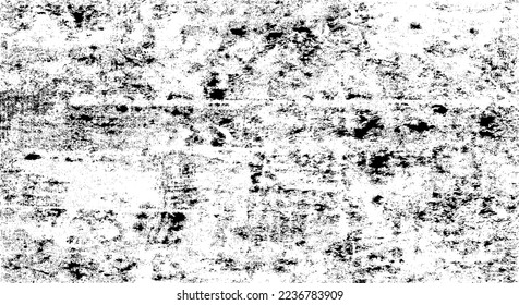 Alterte Wandstruktur. Grainy chaotisches Overlay von leerer, alternder, gekratzter Wand. Grunge, rauer, schmutziger Hintergrund. Vektorgrafik. Schwarz einzeln auf weißem Hintergrund. EPS10.