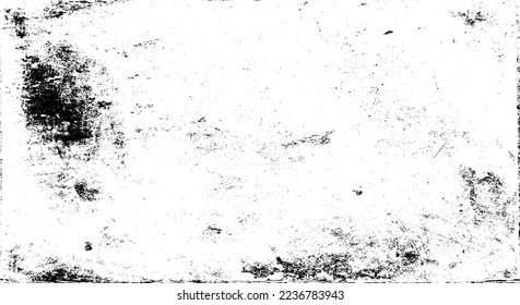 Aged wall texture. Grainy messy overlay of empty, aging, scratched wall. Grunge rough dirty background. Vector Illustration. Black isolated on white background. EPS10.