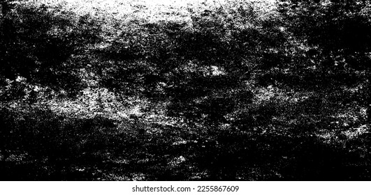 Aged wall texture. Grainy messy overlay of empty, aging, scratched wall. Grunge rough dirty background. Vector Illustration. Black isolated on white background. EPS10.