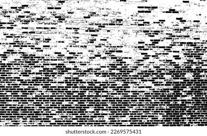 Textura de pared de edad. Grave y desordenada superposición de una pared vacía, envejecida y raspada. Agarra un fondo sucio y áspero. Ilustración vectorial. Negro aislado sobre fondo blanco. EPS10.