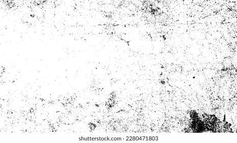 Alterte Wandstruktur. Grainy chaotisches Overlay von leerer, alternder, gekratzter Wand. Grunge, rauer, schmutziger Hintergrund. Vektorgrafik. Schwarz einzeln auf weißem Hintergrund. EPS10.