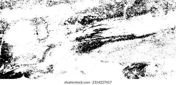 Aged wall texture. Grainy messy overlay of empty, aging, scratched wall. Grunge rough dirty background. Vector Illustration. Black isolated on white background. EPS10.