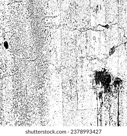 Aged wall texture. Grainy messy overlay of empty, aging, scratched wall. Grunge rough dirty background. Vector Illustration. Black isolated on white background. EPS10.