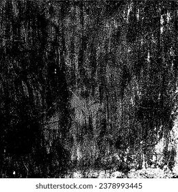 Aged wall texture. Grainy messy overlay of empty, aging, scratched wall. Grunge rough dirty background. Vector Illustration. Black isolated on white background. EPS10.