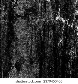 Aged wall texture. Grainy messy overlay of empty, aging, scratched wall. Grunge rough dirty background. Vector Illustration. Black isolated on white background. EPS10.