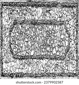Aged wall texture. Grainy messy overlay of empty, aging, scratched wall. Grunge rough dirty background. Vector Illustration. Black isolated on white background. EPS10.